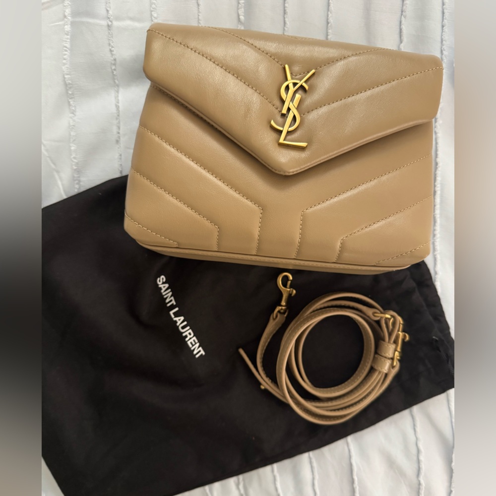 Authentic Saint Laurent toy loulou crossbody bag